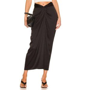 L'Academie The Avril Midi Skirt in Black NWT Size Small